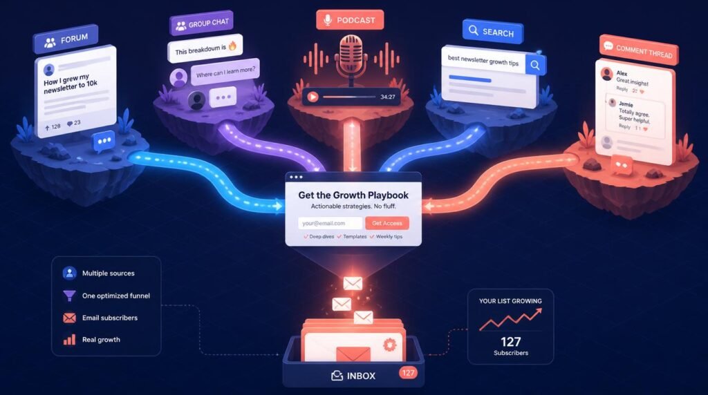 get first 100 email subscribers no audience