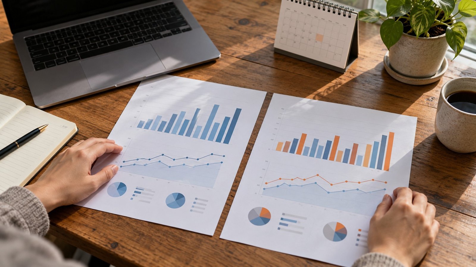 Comparing printed analytics periods for a Search Console generative AI report review